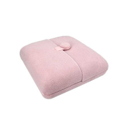 1 estuche de joyería de terciopelo rosa empolvado para pulsera rígida de 10 x 10 cm