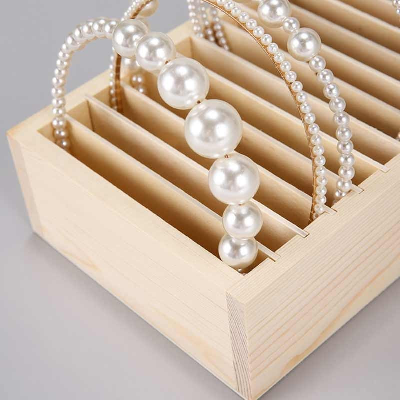 Porte bracelets ou colliers jonc 20 cases en bois de pin