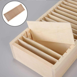 Soporte para pulseras o collares tipo jonc con 20 compartimentos de madera de pino