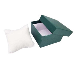 6 estuches para relojes con cojín blanco 9 x 5,5 x 9 cm - verde pino