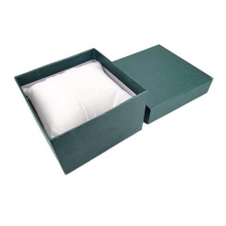 6 estuches para relojes con cojín blanco 9 x 5,5 x 9 cm - verde pino