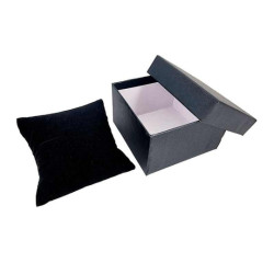 6 estuches para relojes con cojín negro 9x5,5x9 cm - negro