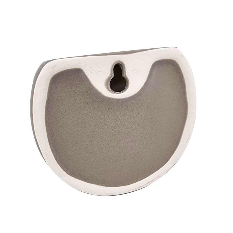 Petit cache pot mural gris beige motif visage sculpté