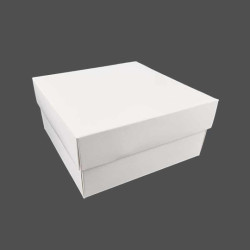 12 cajas de regalo de cartón para montar, 13 x 13 x 6 cm - blanco
