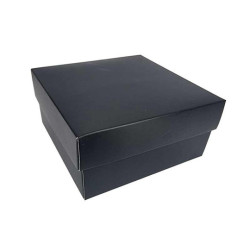 12 cajas de regalo de cartón para montar, 13 x 13 x 6 cm - negro