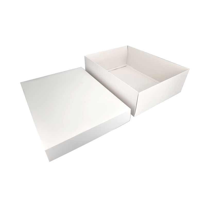 12 cajas de regalo plegables de cartón 22x17x7,5 cm - blanco