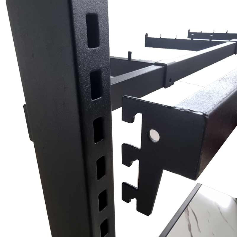 Barre de penderie en métal noir mat pour portant à vêtement