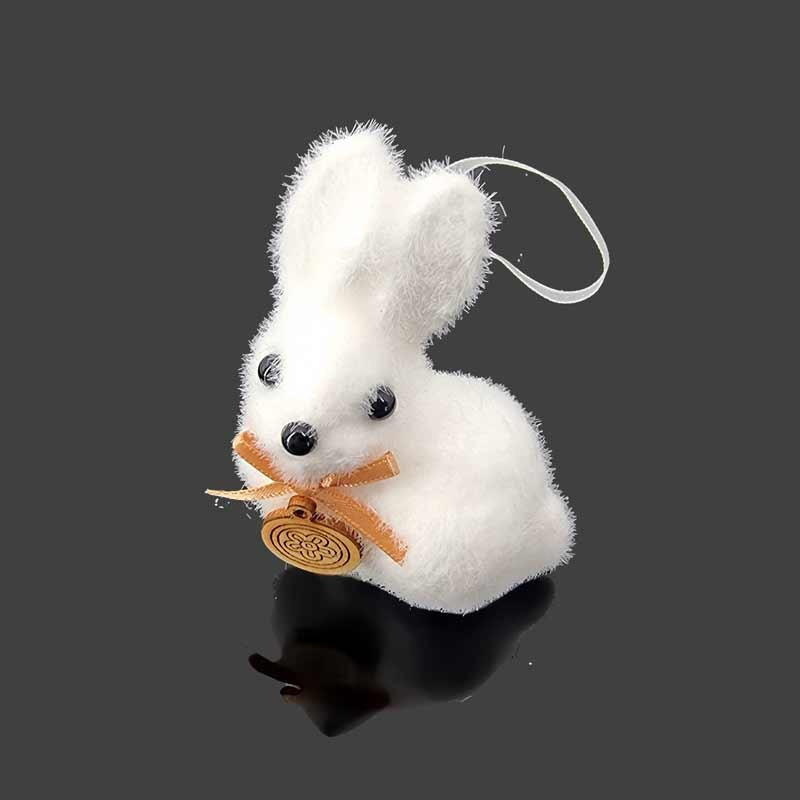 Lot de 2 lapins blancs à suspendre pour décoration sapin de noël