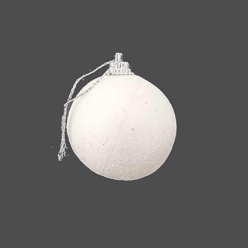 Lot de 6 boules blanches à paillettes à suspendre pour décoration sapin de noël