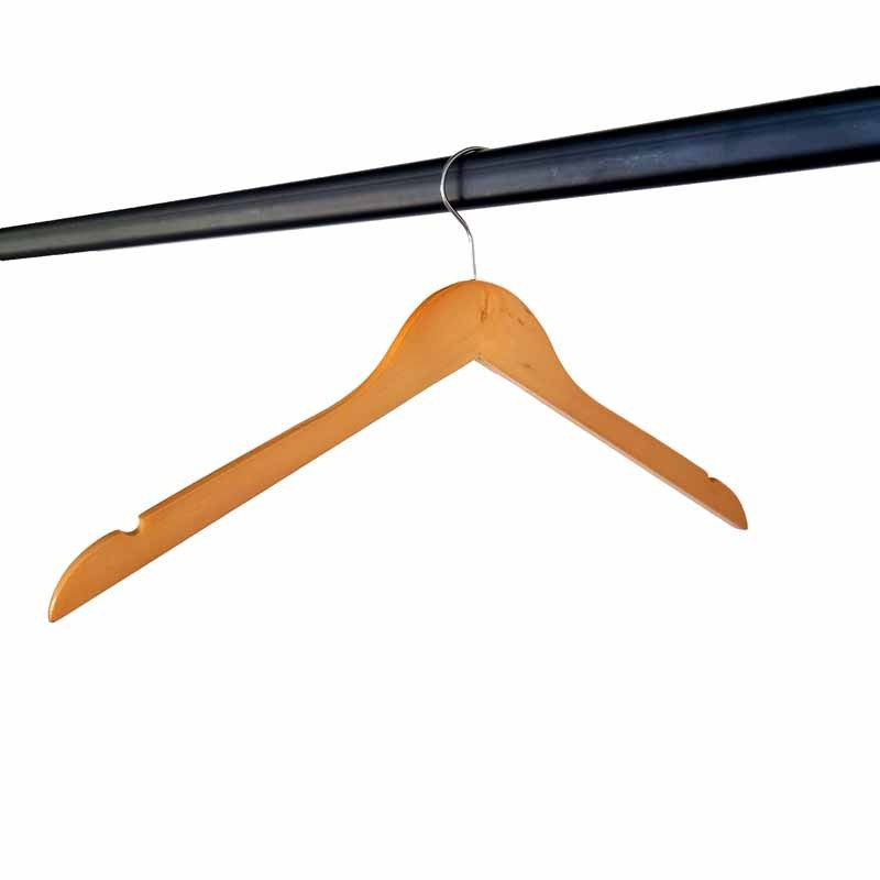 6 cintres bois naturel avec encoche 44cm