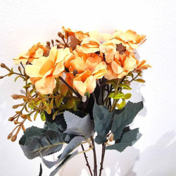 Pequeño ramo artificial de rosa silvestre - naranja
