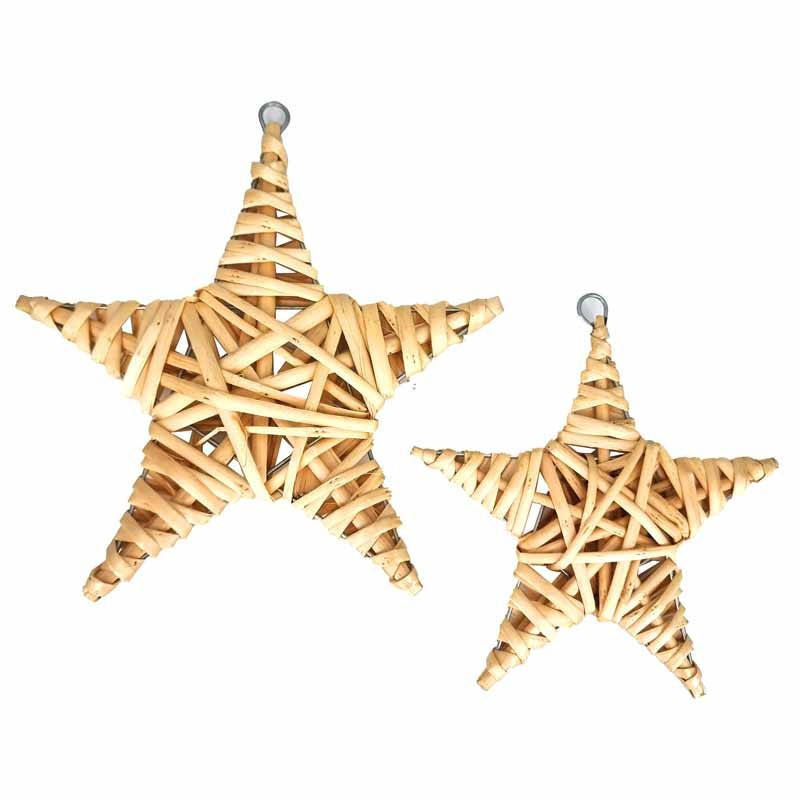 Petite étoile à 5 branches en osier 15x15cm - naturel