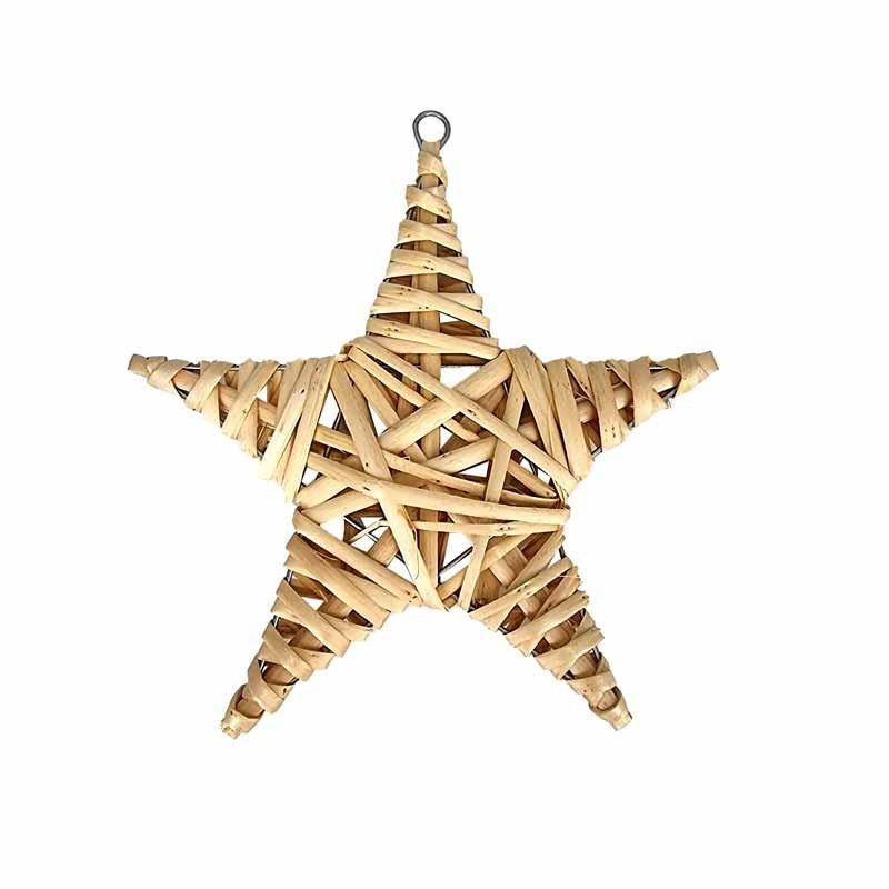 Petite étoile à 5 branches en osier 15x15cm - naturel