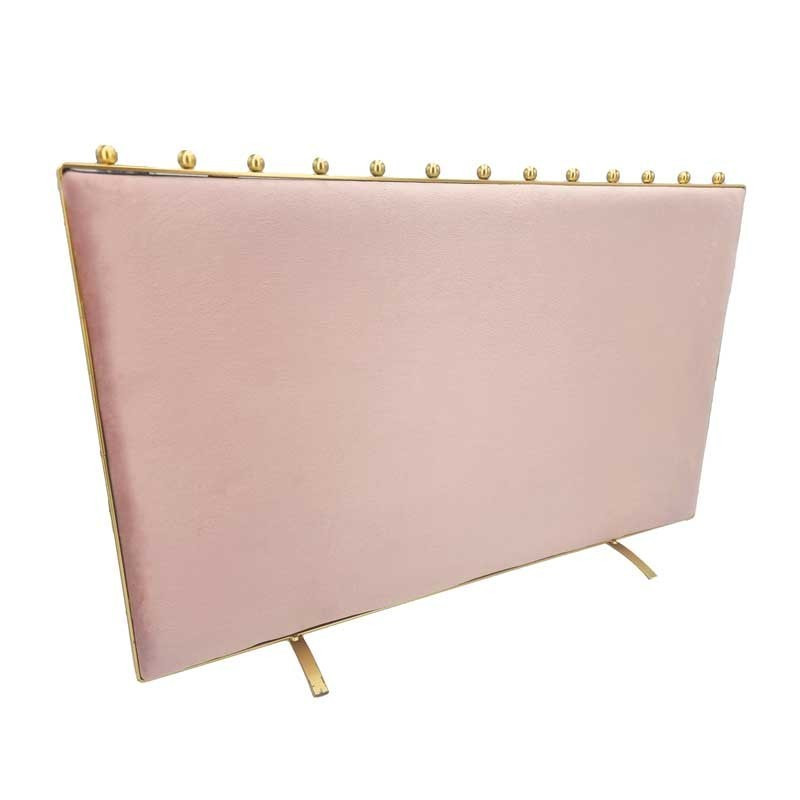 Grand porte colliers bicolore en velours rose poudré et rose blush