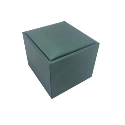 Estuche para anillos de símil piel verde pino 6 x 6,5 x 5 cm