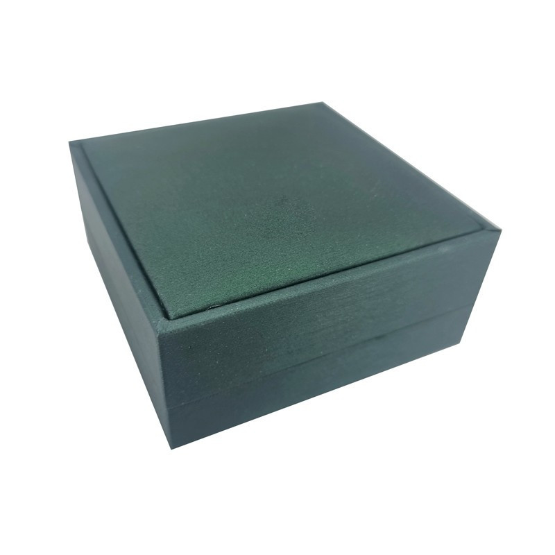 Écrin pour montre aspect simii cuir vert sapin 9x9x4cm