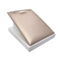 Pequeño soporte para collares y colgantes de símil piel bicolor - Champán