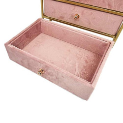 Mini-cómoda de mostrador «Organización y existencias» - 3 cajones de terciopelo rosa