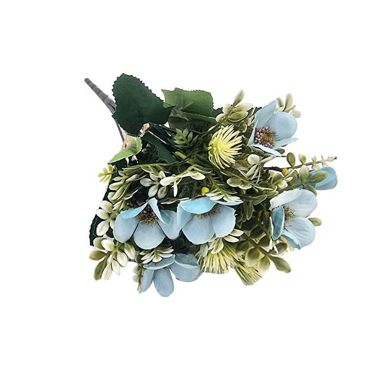 Petit bouquet artificiel de fleurs d'été -  bleu