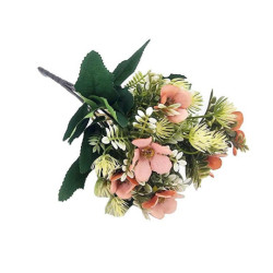 Pequeño ramo artificial de flores de verano -  melocotón