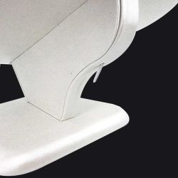 Busto pequeño redondo para joyas de símil piel blanco nacarado - 14 cm