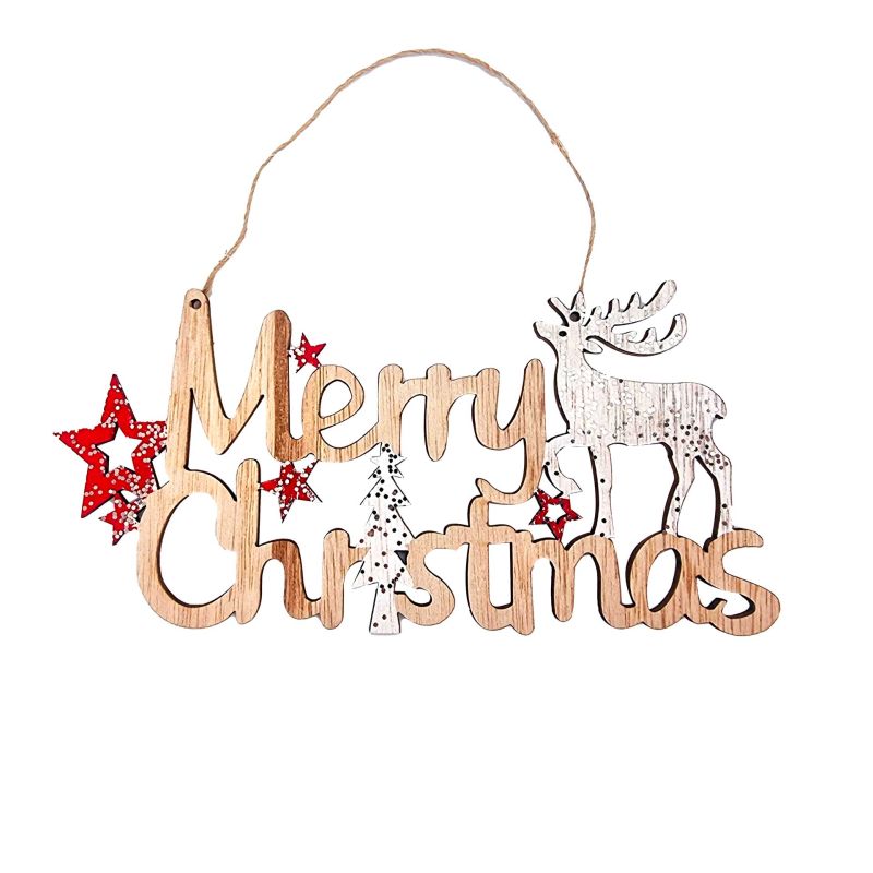 Pancarte Merry Christmas en bois à suspendre