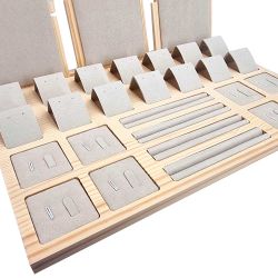 Bandeja de presentación para joyas y accesorios - de ante beige