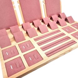 Bandeja de presentación para joyas y accesorios - De ante rosa