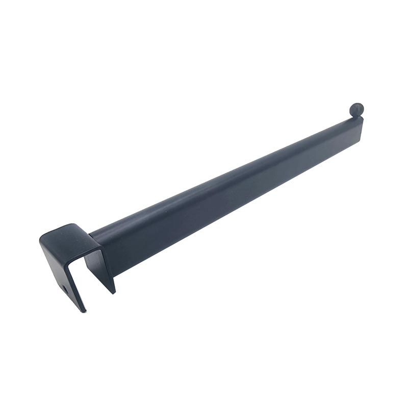 Brazo recto liso de acero con superficie redondeada para barra de carga de 35 cm - Negro mate
