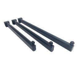 Brazo recto liso de acero con superficie redondeada para barra de carga de 35 cm - Negro mate