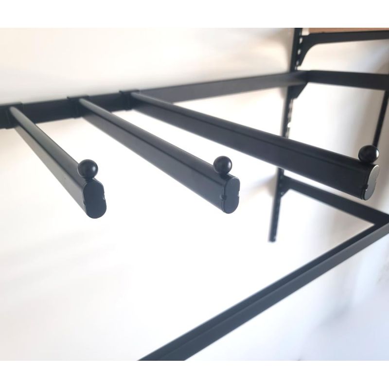 Bras droit lisse en acier surface arrondie pour barre de charge 35cm - Noir mat