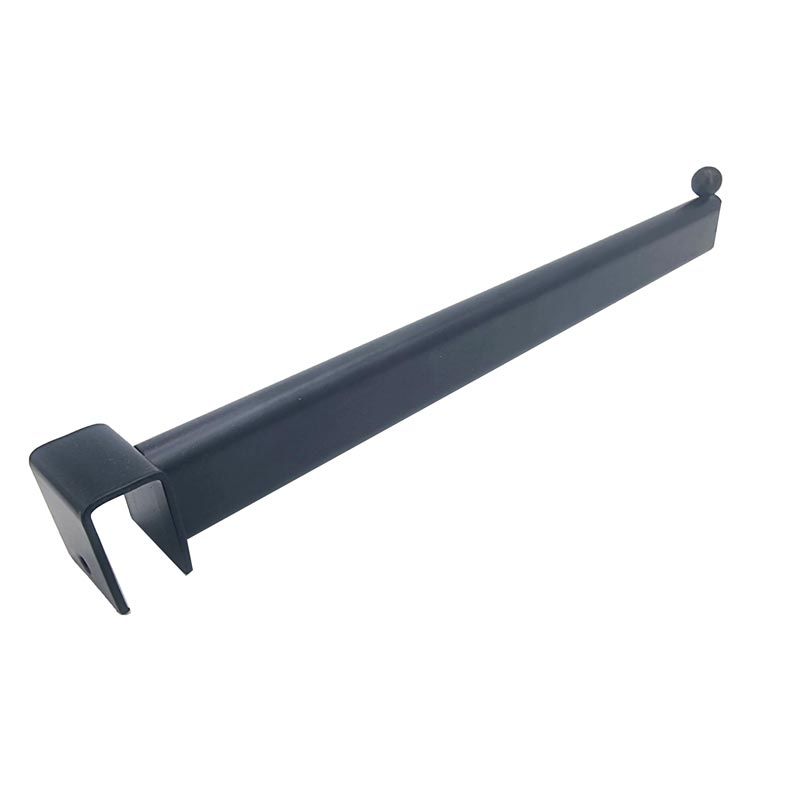 Brazo recto liso de acero con superficie redondeada para barra de carga de 40 cm - Negro mate