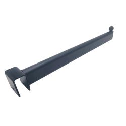 Brazo recto liso de acero con superficie redondeada para barra de carga de 40 cm - Negro mate