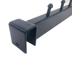 Brazo rectangular con extremos separadores de 40 cm - Negro mate