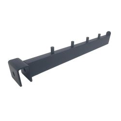 Brazo recto rectangular de 30 cm para barra de carga - Negro mate