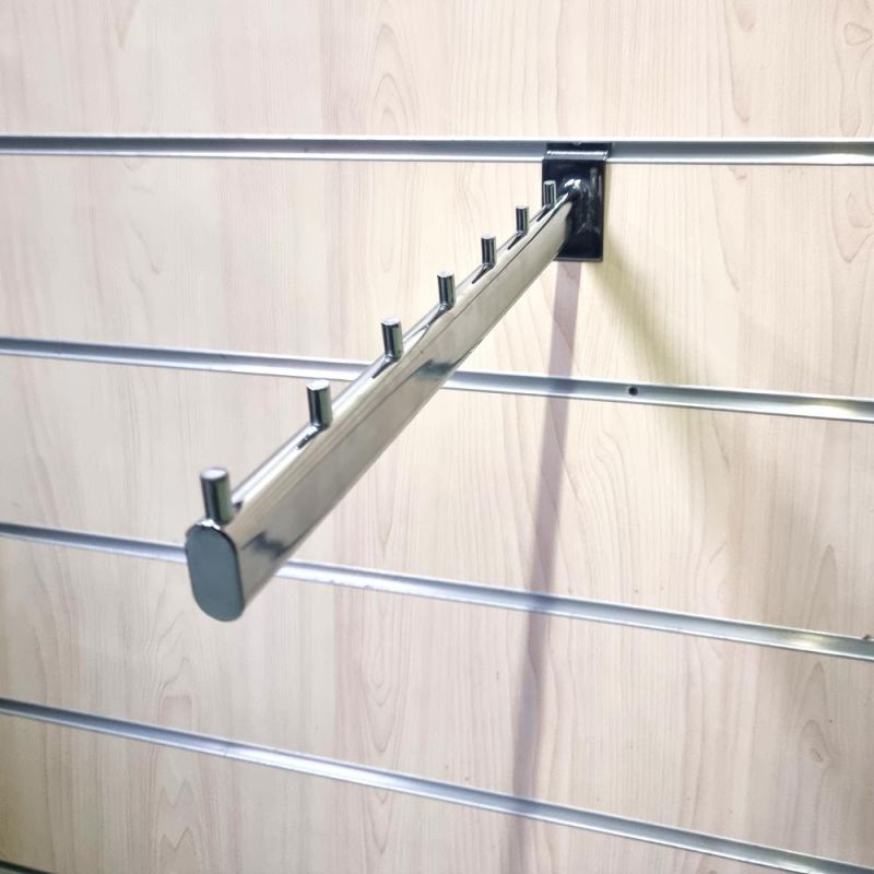 Broche inclinée en métal avec embouts de séparation 40cm - Chromé