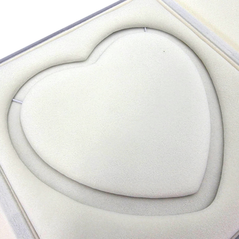 Estuche grande de joyería de presentación gris perla, caja de terciopelo de lujo.
