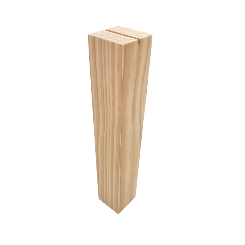 Gran expositor rectangular para collares de madera de pino natural de 30 cm