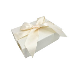 Caja de regalo pequeña rígida plegable 12 x 18 x 6 cm - Marfil