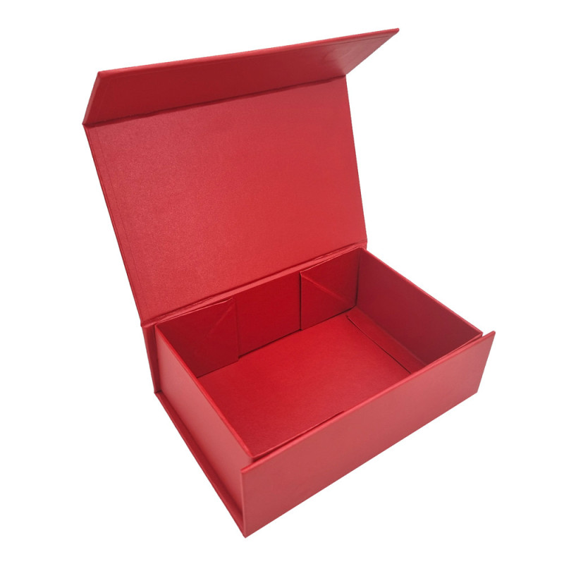 Caja de regalo pequeña roja con tapa imantada de cartón rígido