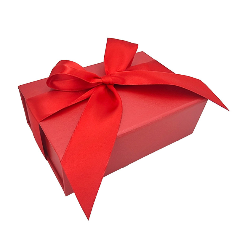 Grande boîte cadeaux rigide pliable 18x25x10cm - Rouge