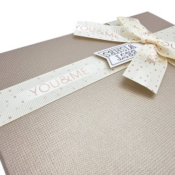 Caja de regalo bicolor con tapa iridiscente 14x21x8 cm - Dorada