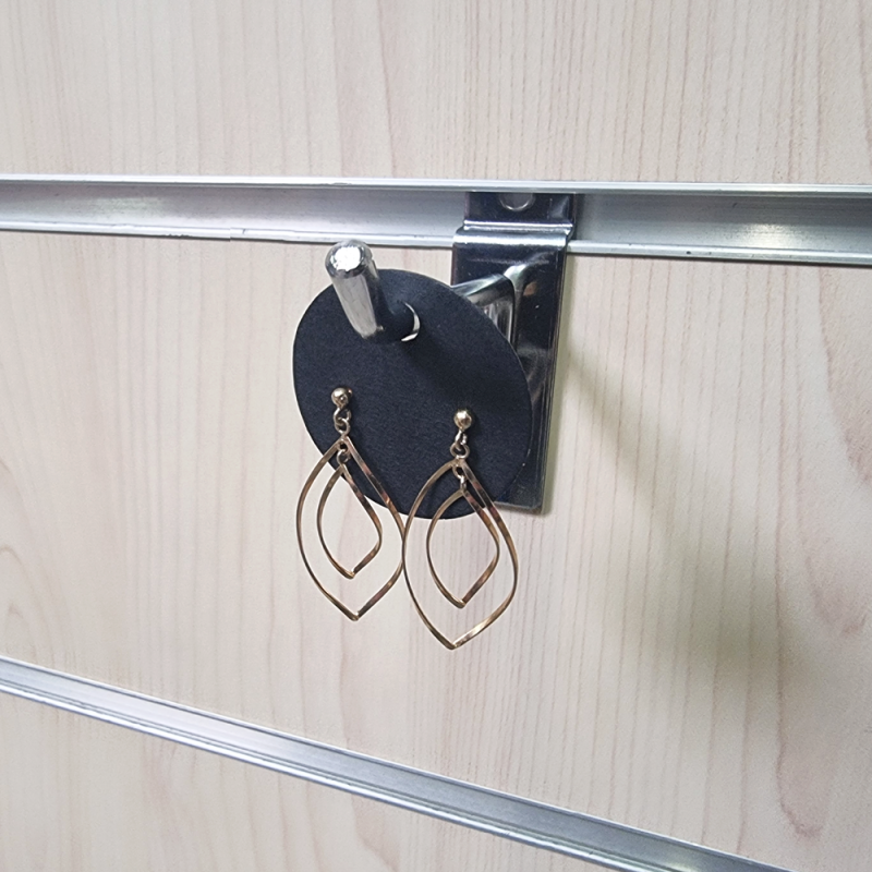 100 soportes redondos para pendientes de 4 cm de diámetro - Negro