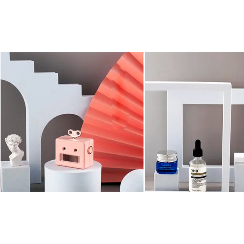 Set de 4 artículos de decoración de polímero blanco con forma de puertas