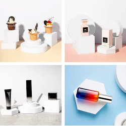 Artículo de decoración para vitrina de espuma blanca - Hexágono