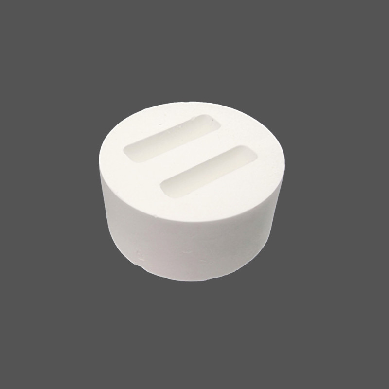 Pequeño soporte para 2 anillos de resina blanca de forma redonda