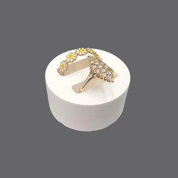 Pequeño expositor para 2 anillos de forma redonda