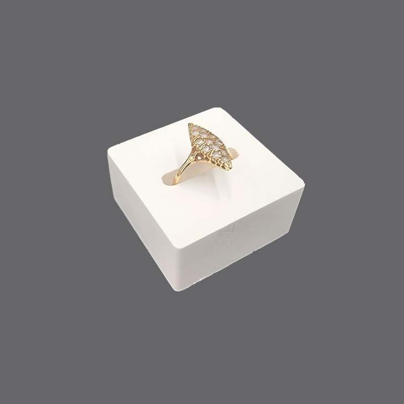 Pequeño soporte individual para anillos de resina blanca - cuadrado