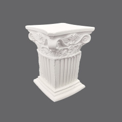 Pequeña columna griega de decoración de resina blanca 4x4x7 cm