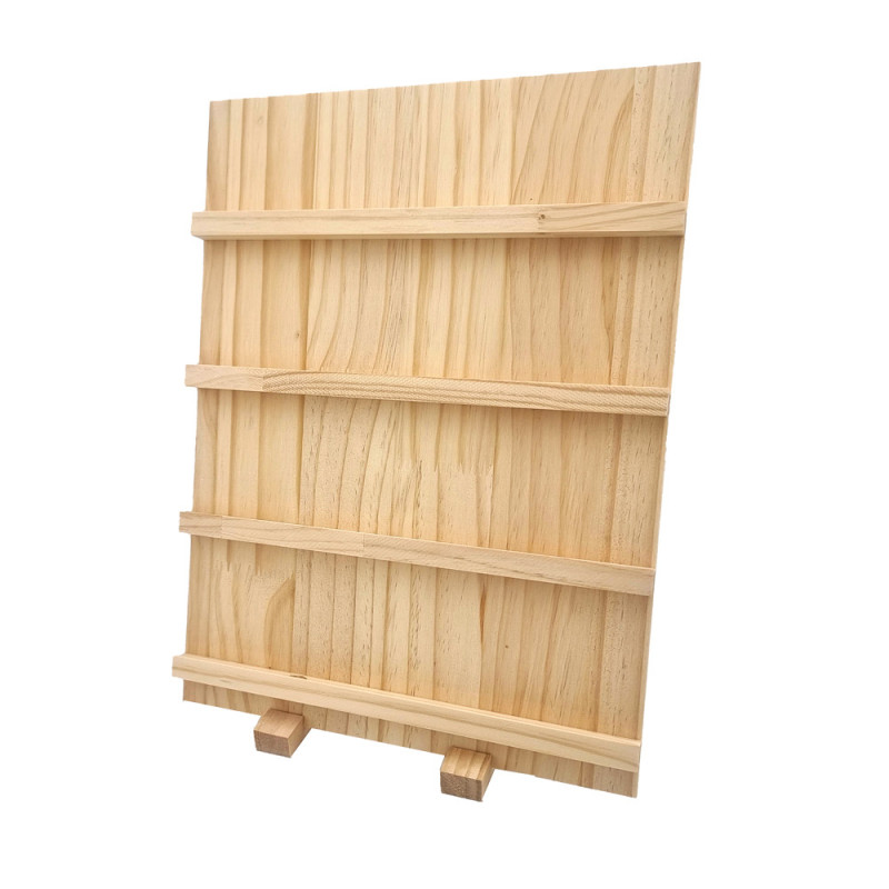 Estantería de madera de pino de 4 niveles para joyas y accesorios